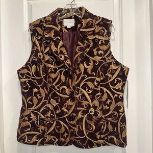New Vintage Erin London Women Paisley Brocade Vest Large Cottagecore Tapestry